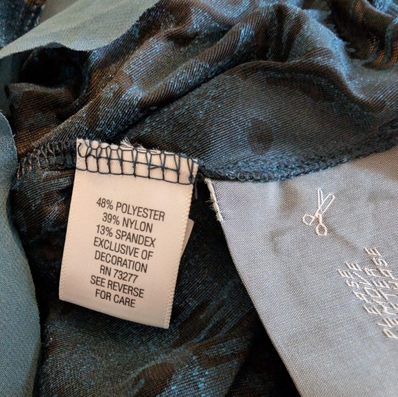 Simply Vera Vera Wang Teal Velvet Burnout Blouse, L, EUC, - Picture 4 of 5